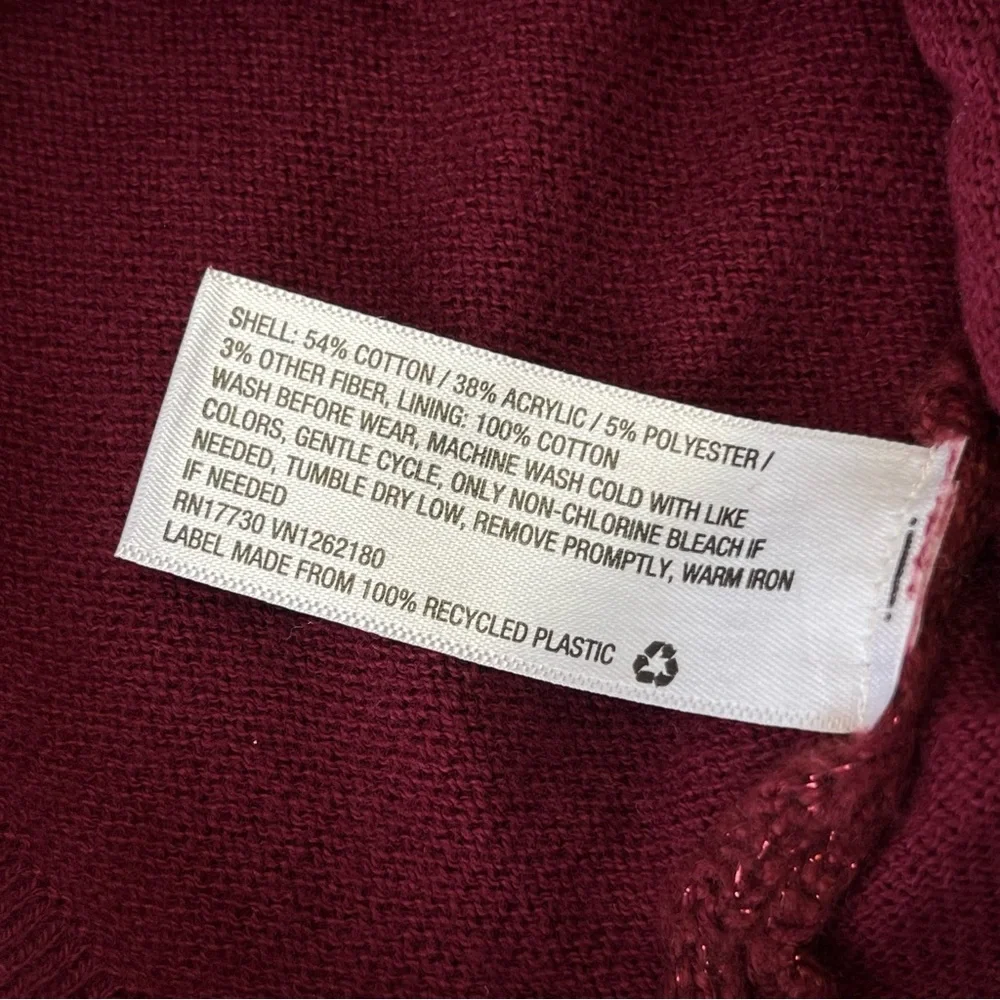 Girl's Size Large (10/12) Cat & Jack Burgundy Lined Sweater Dress
